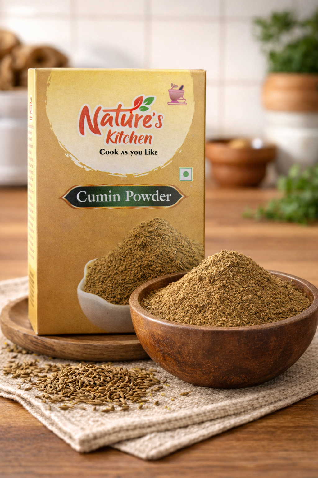 Nature's Kitchen Pure Cumin Powder– Earthy & Aromatic Jeera Powder Made of Bold Roasted Seeds | Cold-Ground to Retain Natural Oils | No Fillers, No Artificial Flavors | Hand-Picked & Sun-Dried