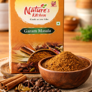 Nature's Kitchen Shahi Garam Masala– Authentic Hand-Pounded Blend of 15+ Whole Spices | High Aroma & Rich Flavor | No Fillers, No Artificial Colors | Cold-Ground Pure Spice Mix