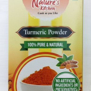 Nature's Kitchen Pure Turmeric Powder– High Curcumin Lakadong Variety Style | Naturally Sourced & Sun-Dried Haldi | No Added Colors or Fillers | Lab Tested for Purity & Golden Yellow Color