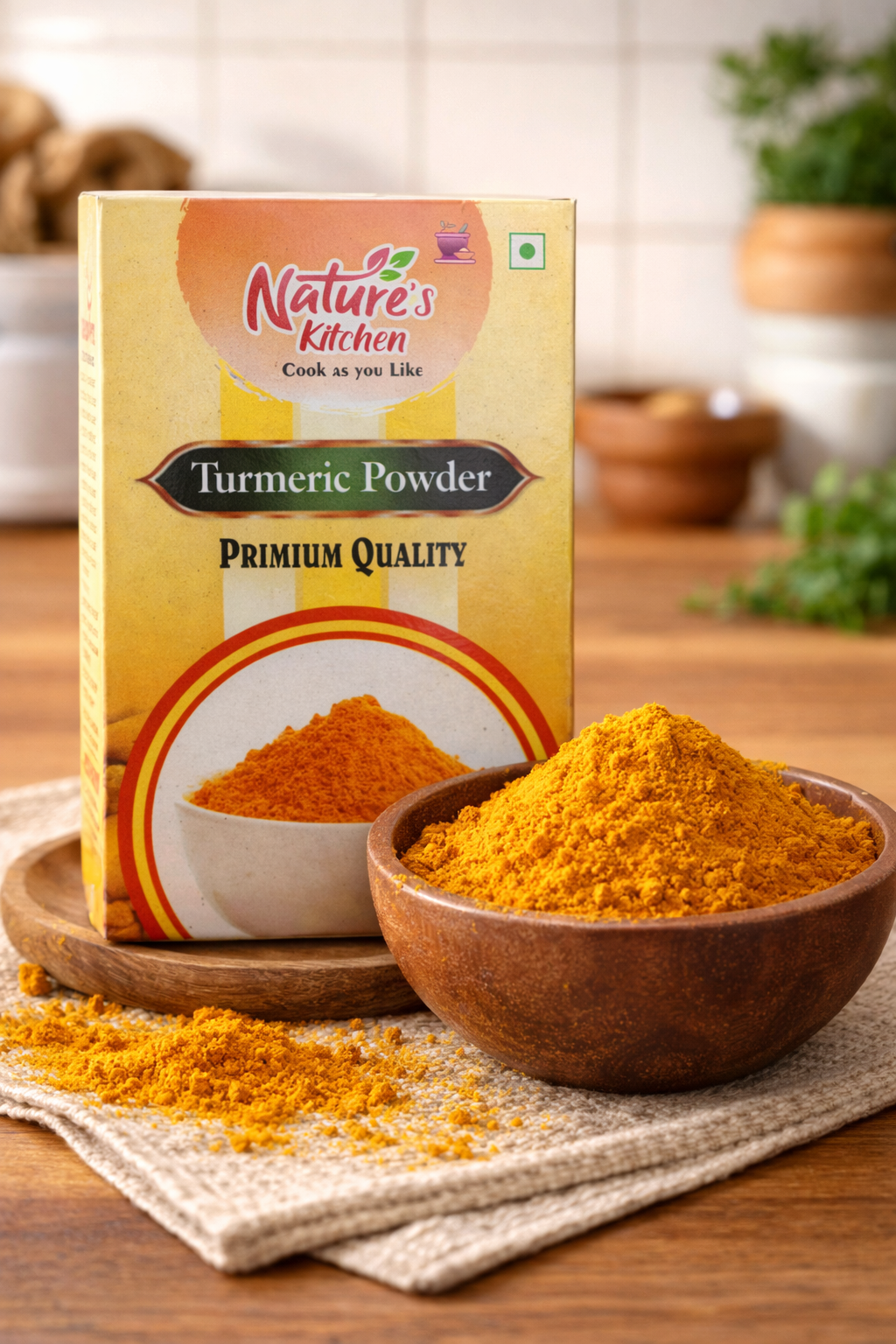 Nature's Kitchen Pure Turmeric Powder– High Curcumin Lakadong Variety Style | Naturally Sourced & Sun-Dried Haldi | No Added Colors or Fillers | Lab Tested for Purity & Golden Yellow Color - Image 2
