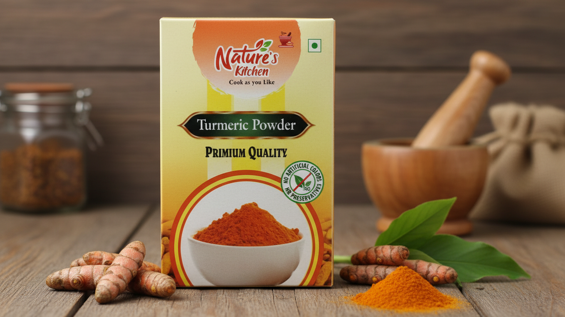 Nature's Kitchen Pure Turmeric Powder– High Curcumin Lakadong Variety Style | Naturally Sourced & Sun-Dried Haldi | No Added Colors or Fillers | Lab Tested for Purity & Golden Yellow Color - Image 4